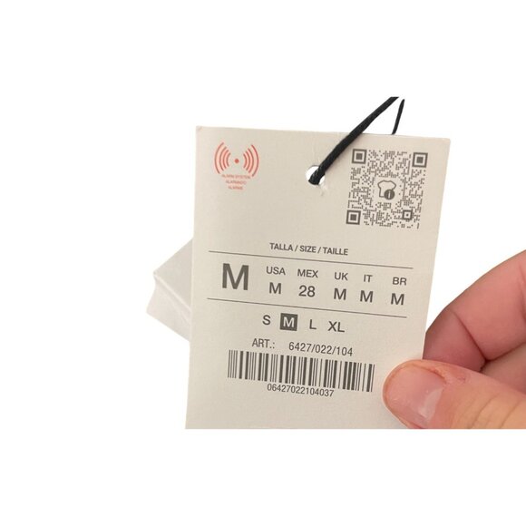 Zara Womens Cardigan Size M Navy Blue White Striped gold Button 6427/022 NWT - Picture 12 of 16